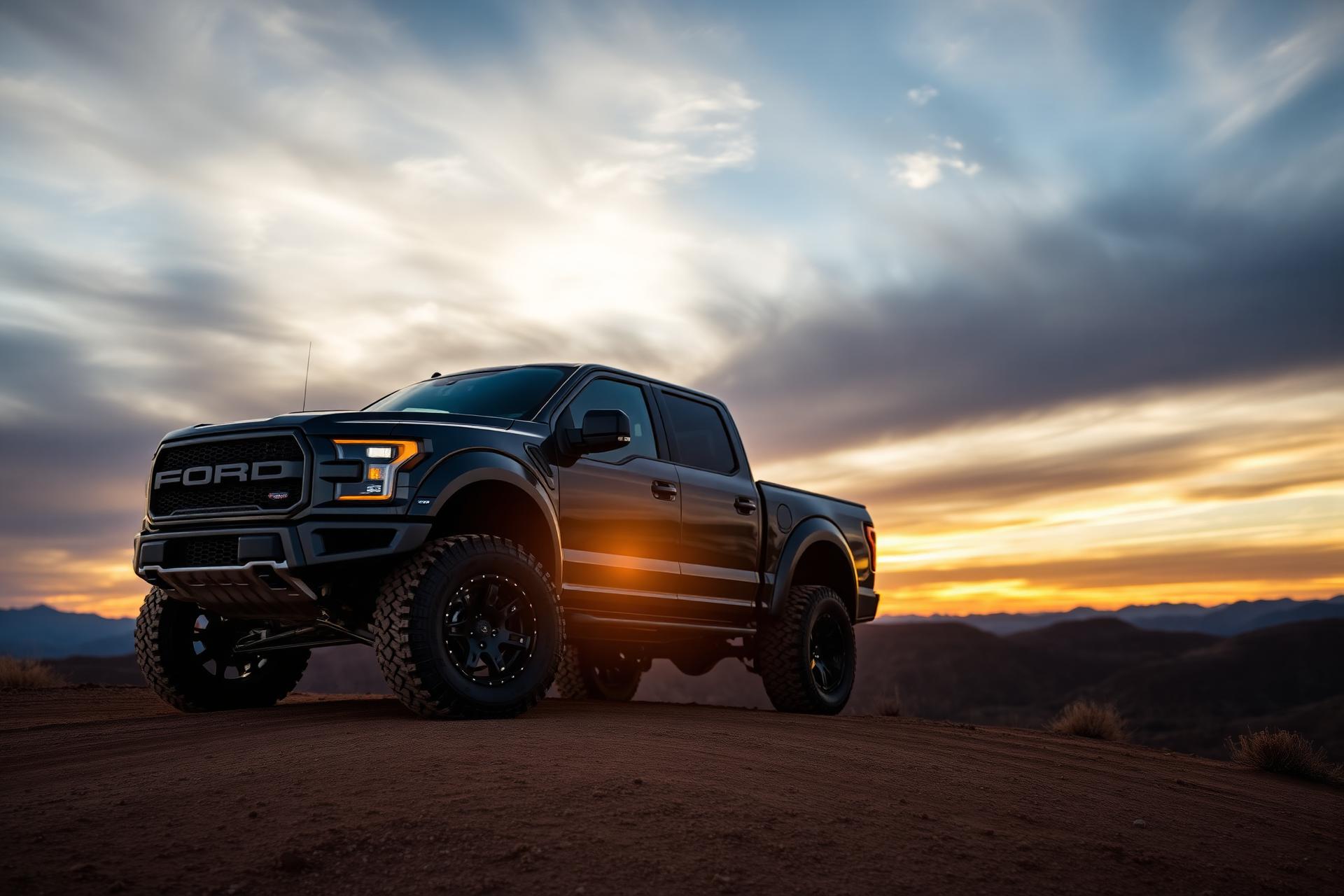 Premium truck at dusk in the Pacific Northwest